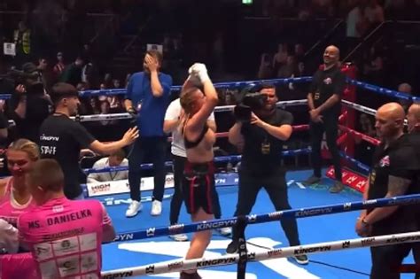 boxer flashes after fight|Boxer Daniella Hemsley Flashes After Defeating Aleksandra Dani.